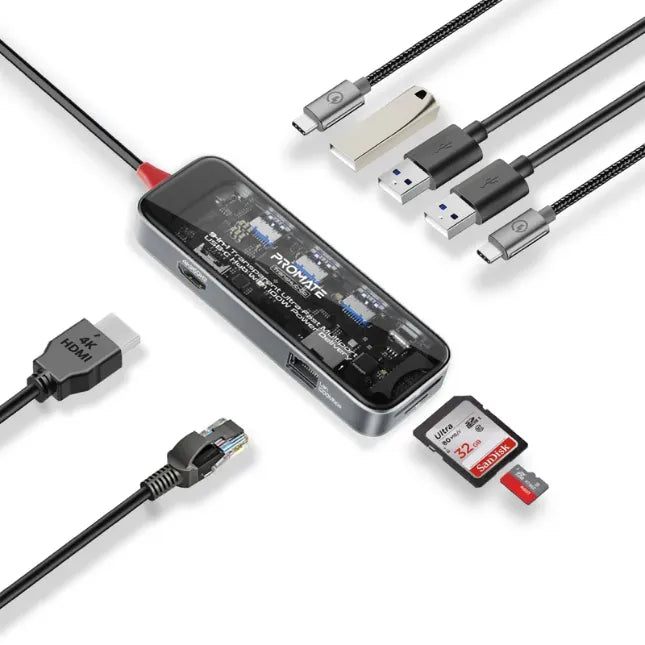 Promate Transhub-Go USB-C Hub 9-in-1