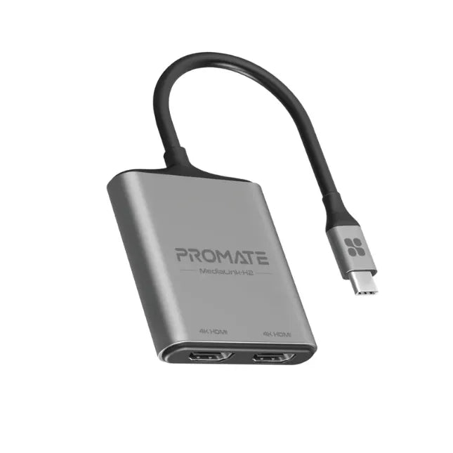 Promate MEDIALINK-H2, USB-C to Dual HDMI Adapter