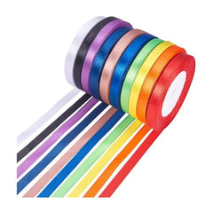 Satin Ribbon Multi Colors, 1cm 25Y for Crafts