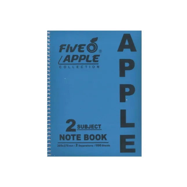 Five Apple Note Book A5 2 Subject