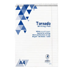 Tornado Writing Pad A4 White Smooth Paper 80 Sheets