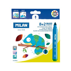 Milan Markers Maxi Magic, 8 colors and 2 magic