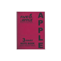 Five Apple Note Book A5 3 Subject