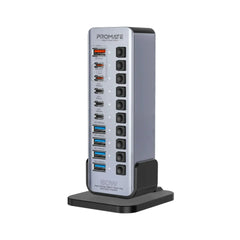 Promate GegaTower-60W, Fast Charge Multi-Port USB-C Tower Hub with 5Gbps Data Transfer