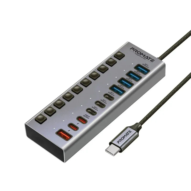 Promate GegaHub-5G, Multi-Port 5Gbps Data & Charging Hub