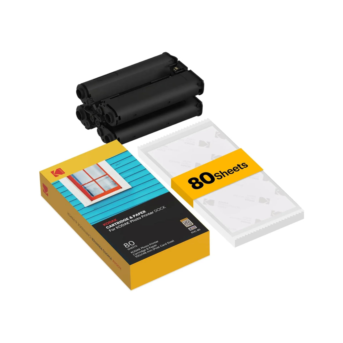 KODAK 4PASS 4x6 Inch Cartridge & Paper, 80 Sheets