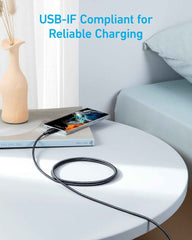 Golden Connector Anker USB - C to USB - C Cable 240W, Braided, USB cable