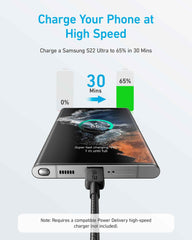 Golden Connector Anker USB - C to USB - C Cable 240W, Braided, USB cable