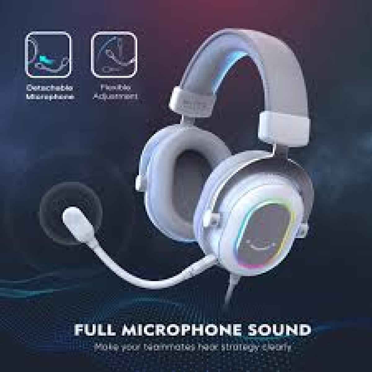 FIFINE H13W RGB Gaming Headset with 7.1 Surround Sound and MultiPlatform Support PC/PS4/PS5 (White) | H13W |