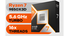 AMD RYZEN 7 9850X3D Up to 5.6GHz 8 Cores 16 threads 96MB Cache AM5 CPU Processor w/ 2nd Gen AMD 3D V-Cache