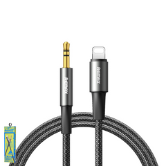 Remax C25 Braided Lightning iPhone to 3.5mm Jack Audio Adapter Cable 1.2M -Black