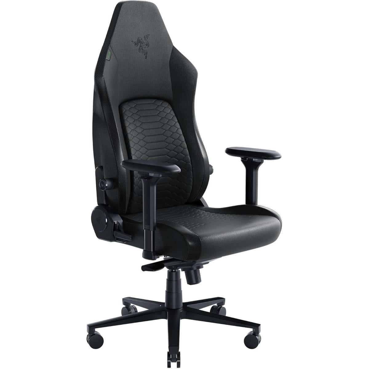 RAZER Iskur V2 Gaming Chair, High Density Foam Cushions, EPU Leather, 4D Armrests, 136kg Max Weight, Swivels & Responds, Reactive Seat Tilt & Up to 152° Recline, Black
