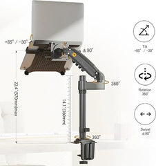 NORTH BAYOU H100 MONITOR STAND FOR 22-35-inch MONITORS WITH NORTH BAYOU FP-2 LAPTOP MOUNT