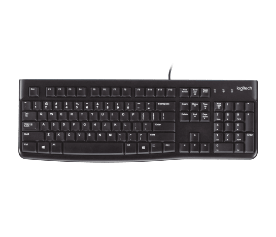 Logitech K120 USB Keyboard Spill-Resistant with Quiet Typing
