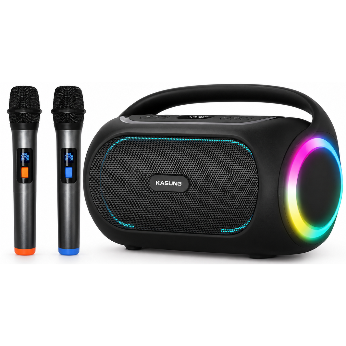 Kasung Party 40 Bluetooth Party Speaker 60W RMS with 2 Wireless Microphones - Black