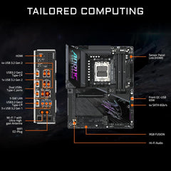 GIGABYTE X870E AORUS PRO X3D ATX AM5 Motherboard, AMD X870E Chipset, 4x DDR5 DIMM Slots, Up to 256GB Max Memory, 1x PCIe 5.0 x16 with PCIe UD Slots, 4x M.2 Slots
