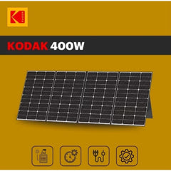 Kodak 400W Portable Solar Panel 23% Conversion Rate , Multiple, Wide compatibility , Magnetic w/ IP65 Waterproof Rating & Adjustable legs , MC4 / MC4 Compatible