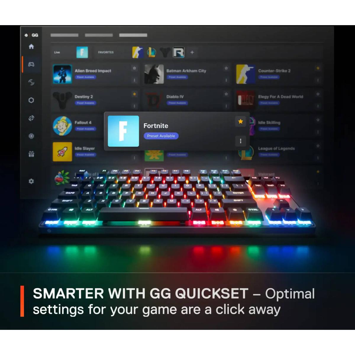 SteelSeries wired mechanical gaming keyboard for computer setup