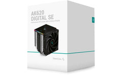 DeepCool AK620 Digital SE CPU Air Cooler Mighty 260w TDP 6 Copper Heat Pipes Dual-Tower CPU Cooler w/ ARGB LED Strip & Digital Screen Displays , Black