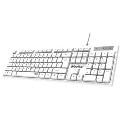 Meetion K300 USB Standard Wired Keyboard - White, gaming keyboard