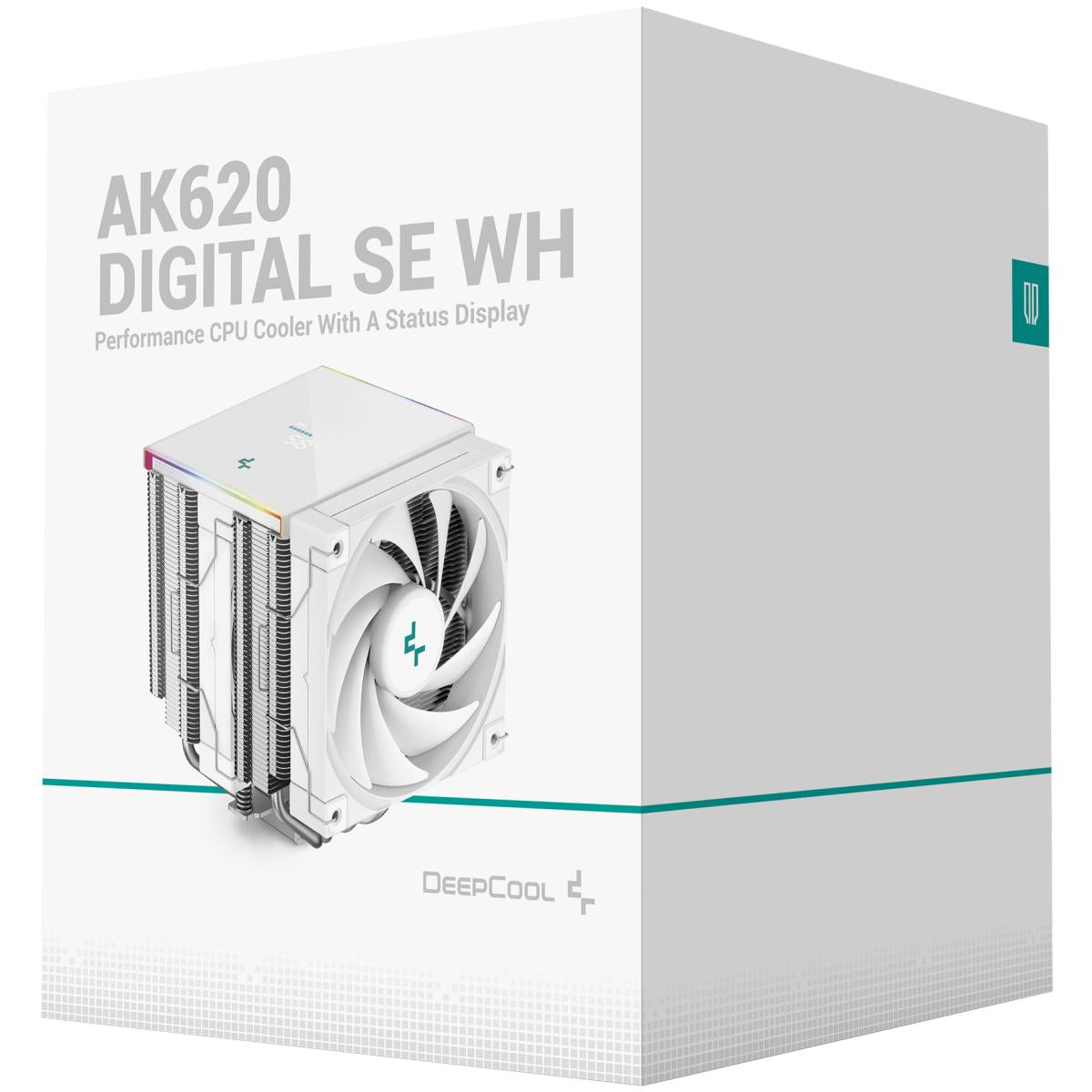DeepCool AK620 Digital SE CPU Air Cooler Mighty 260w TDP 6 Copper Heat Pipes Dual-Tower CPU Cooler w/ ARGB LED Strip & Digital Screen Displays , White