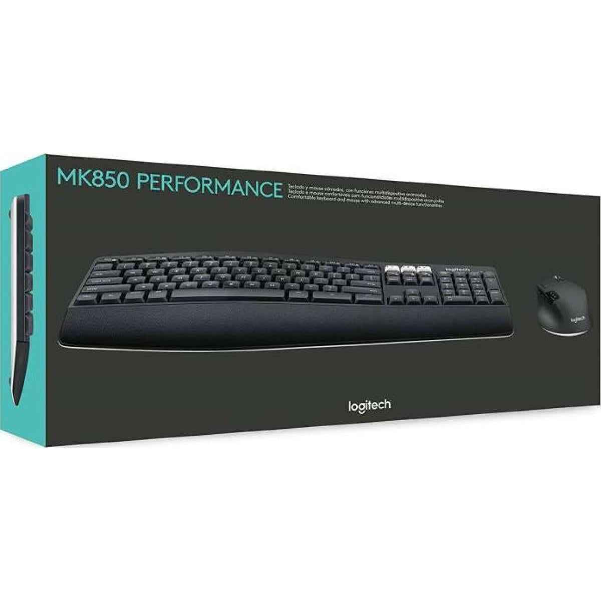 Logitech Mk850 Performance Wireless Keyboard And Mouse Combo, Bluetooth Smart, 2.4ghz Wireless Conneion, 1000 Dpi Sensor, 8 Buttons, English/arabic, Black