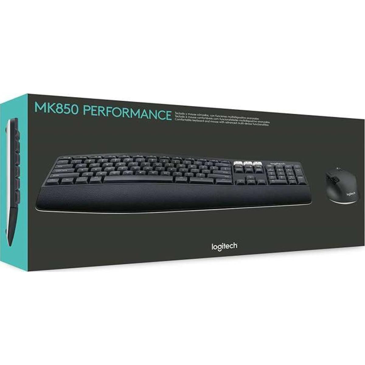 Logitech Mk850 Performance Wireless Keyboard And Mouse Combo, Bluetooth Smart, 2.4ghz Wireless Conneion, 1000 Dpi Sensor, 8 Buttons, English Layout, Black