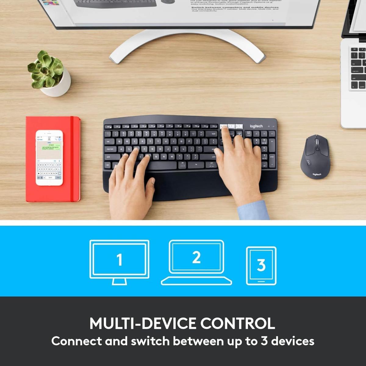 Logitech wireless Bluetooth keyboard and mouse combo for computer setup