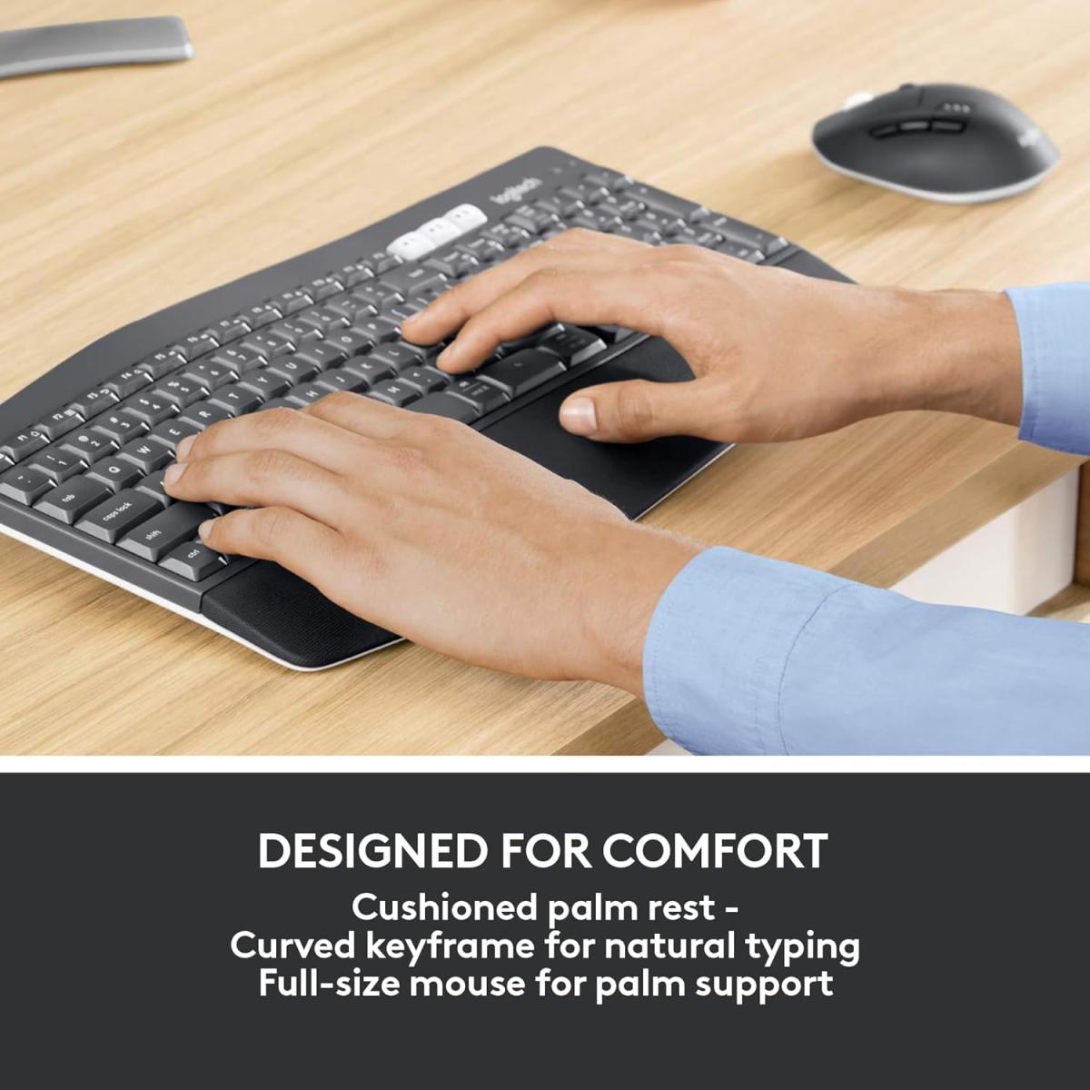 Logitech wireless Bluetooth keyboard and mouse combo for computer setup