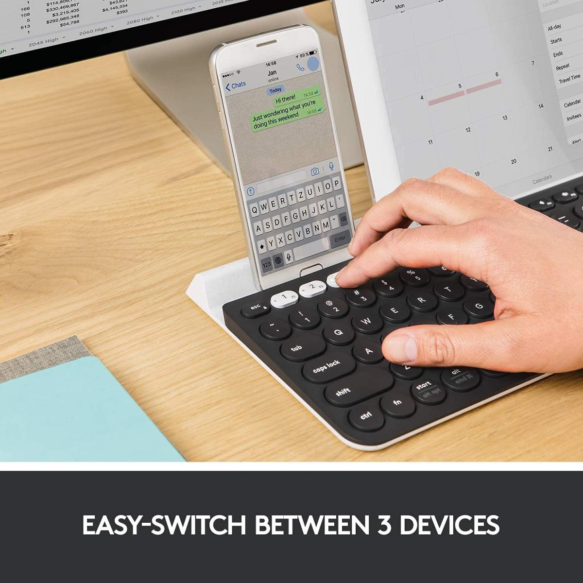 Logitech K780 Multi Device Bluetooth For Computer Phone & Tablet Flow Cross Computer Control Compatible English Logitech K780 Multi Device Bluetooth For Computer Phone & Tablet Flow Cross Computer Control Compatible English