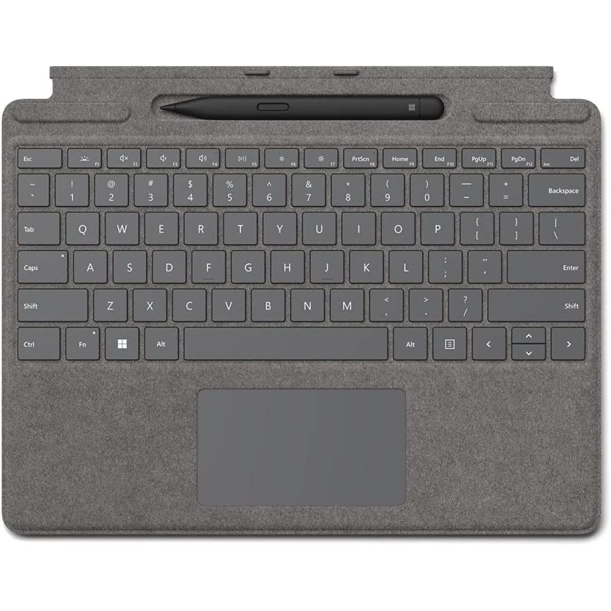 Microsoft Surface Pro Signature Keyboard & Slim Pen Compatible With Surface Pro 8 / Pro X English Layout Platinum - CompuMe