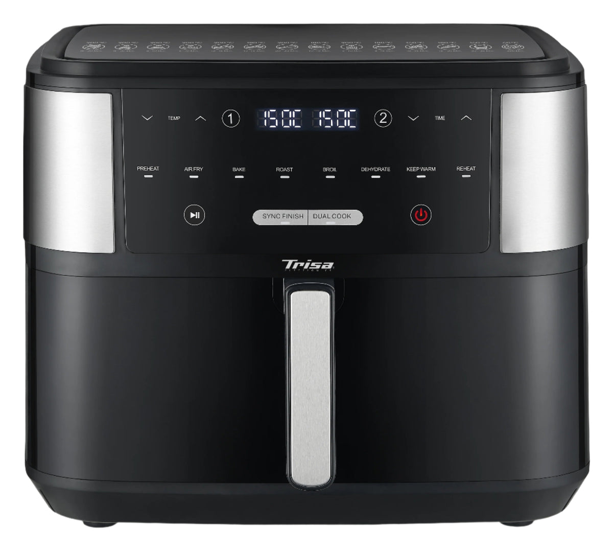 Trisa Hot Air Fryer, Crunchy Fry Pro, 10Lit, 2400Watts, Black - 7423.42