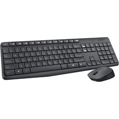 Logitech Mk235 Wireless Keyboard & Mouse Combo For Windows Long Battery Life Arabic / English Layout Black