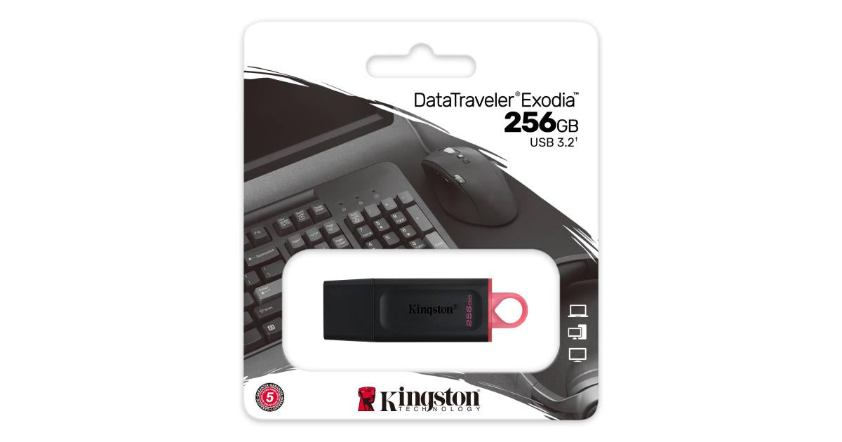 Kingston DataTraveler Exodia USB Flash Drive Single Pack USB 3.2 Gen 1 - 256GB