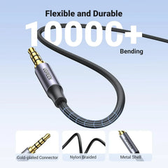 Ugreen 90788 Aux 4 Pole 3.5mm Male To Male Cable Braided 5m