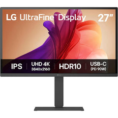 LG 27U730A-B UltraFine Monitor, 27" IPS , 4K UHD , HDR10 , Super Resolution+, Dynamic Action Sync, USB Type-C (90W Power Delivery) , Speakers , Adjustable Stand , Black