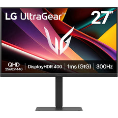 LG UltraGear G6 27G640A 27" IPS 2K 300Hz 1ms DisplayHDR 400 & 95% DCI-P3 NVIDIA® G-SYNC® Compatible Adjustable Stand w/ HDMI 2.1, USB C & Speakers - Black