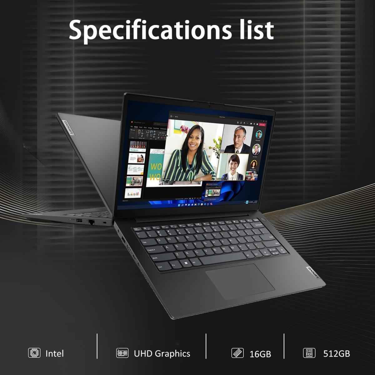 Lenovo V14 G4 (2025) 13th Gen Intel Core i7 13620H 10-Cores w/ High-Performance Processor Business Class & Windows 11 Pre-Installed - Black