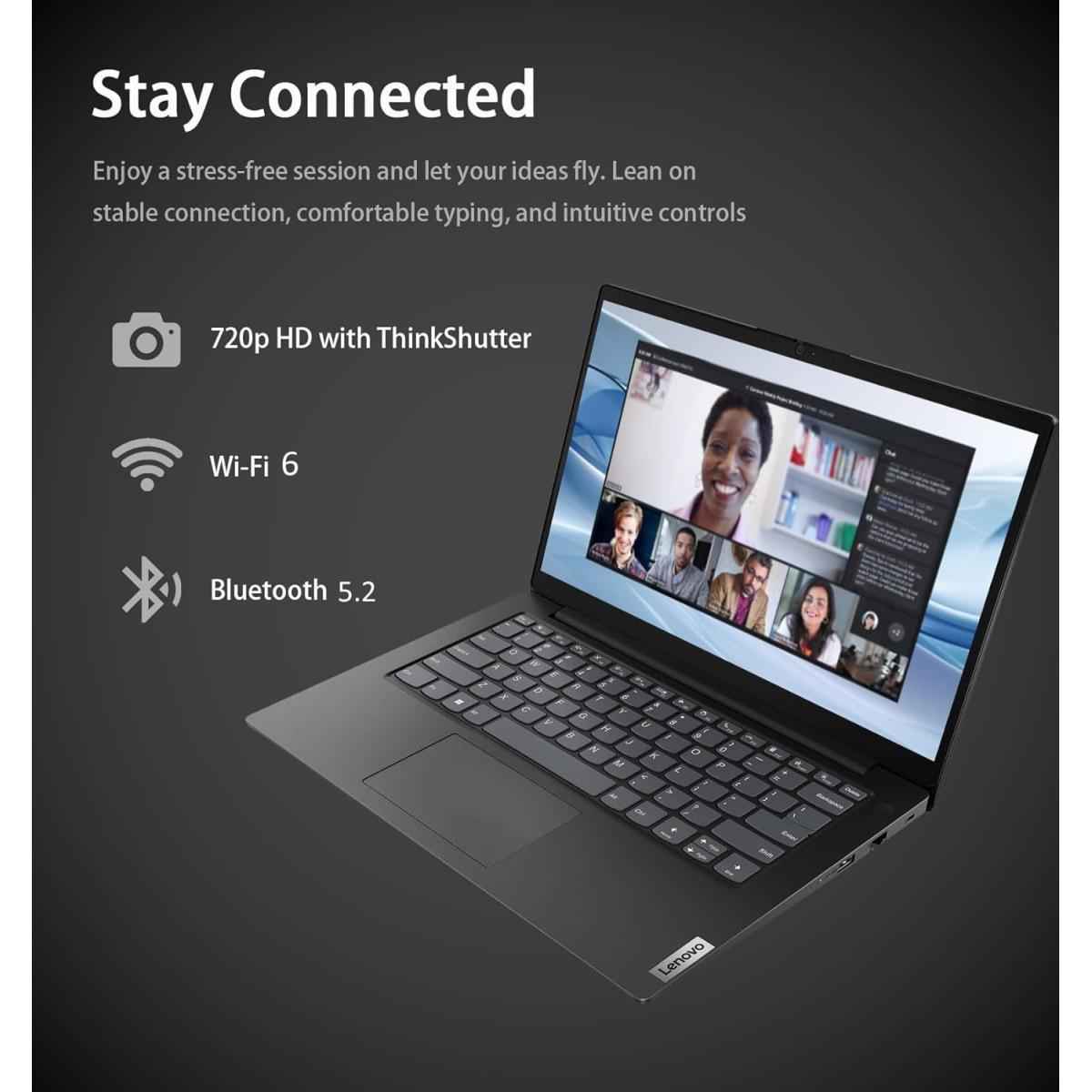 Lenovo V14 G4 (2025) 13th Gen Intel Core i7 13620H 10-Cores w/ High-Performance Processor Business Class & Windows 11 Pre-Installed - Black