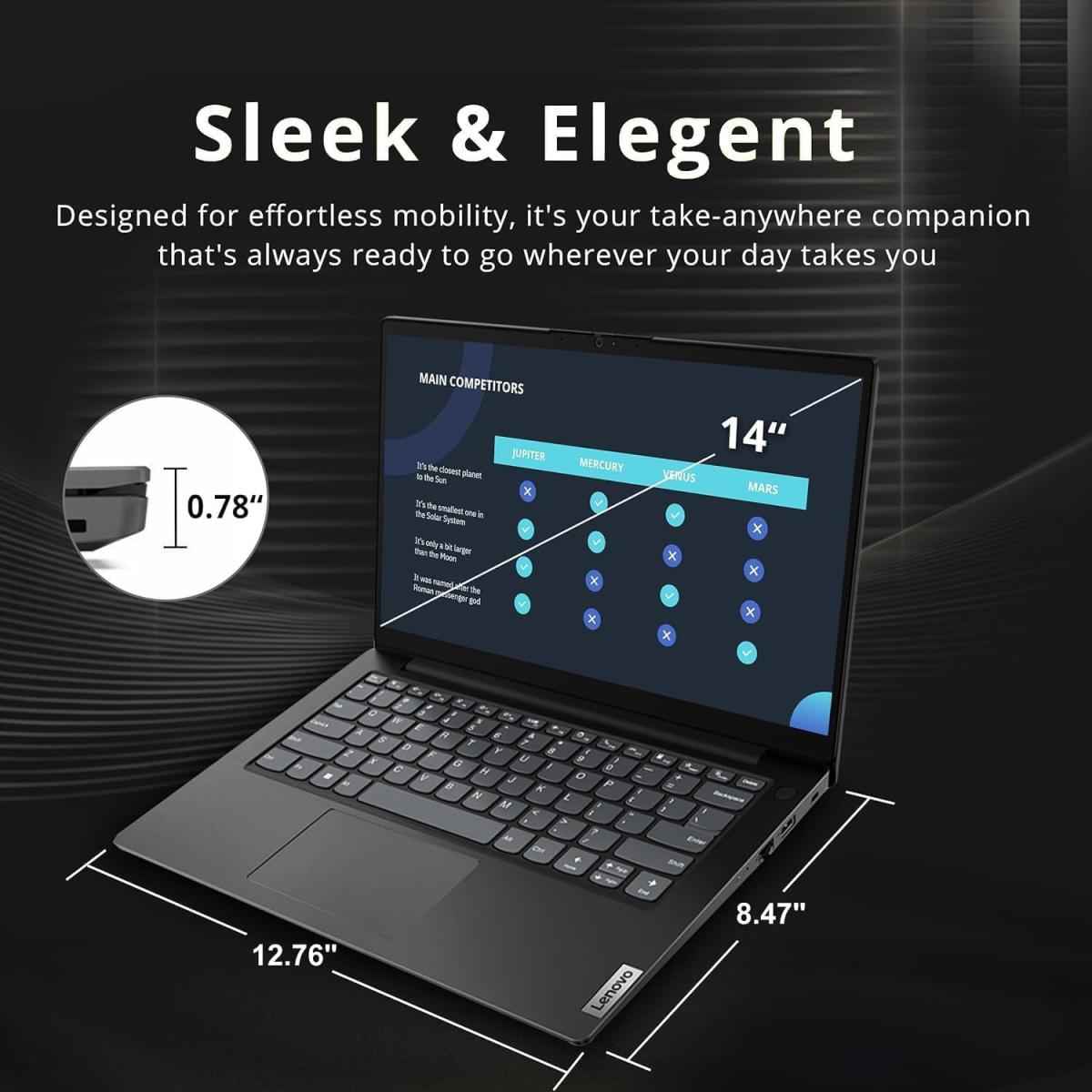 Lenovo V14 G4 (2025) 13th Gen Intel Core i7 13620H 10-Cores w/ High-Performance Processor Business Class & Windows 11 Pre-Installed - Black
