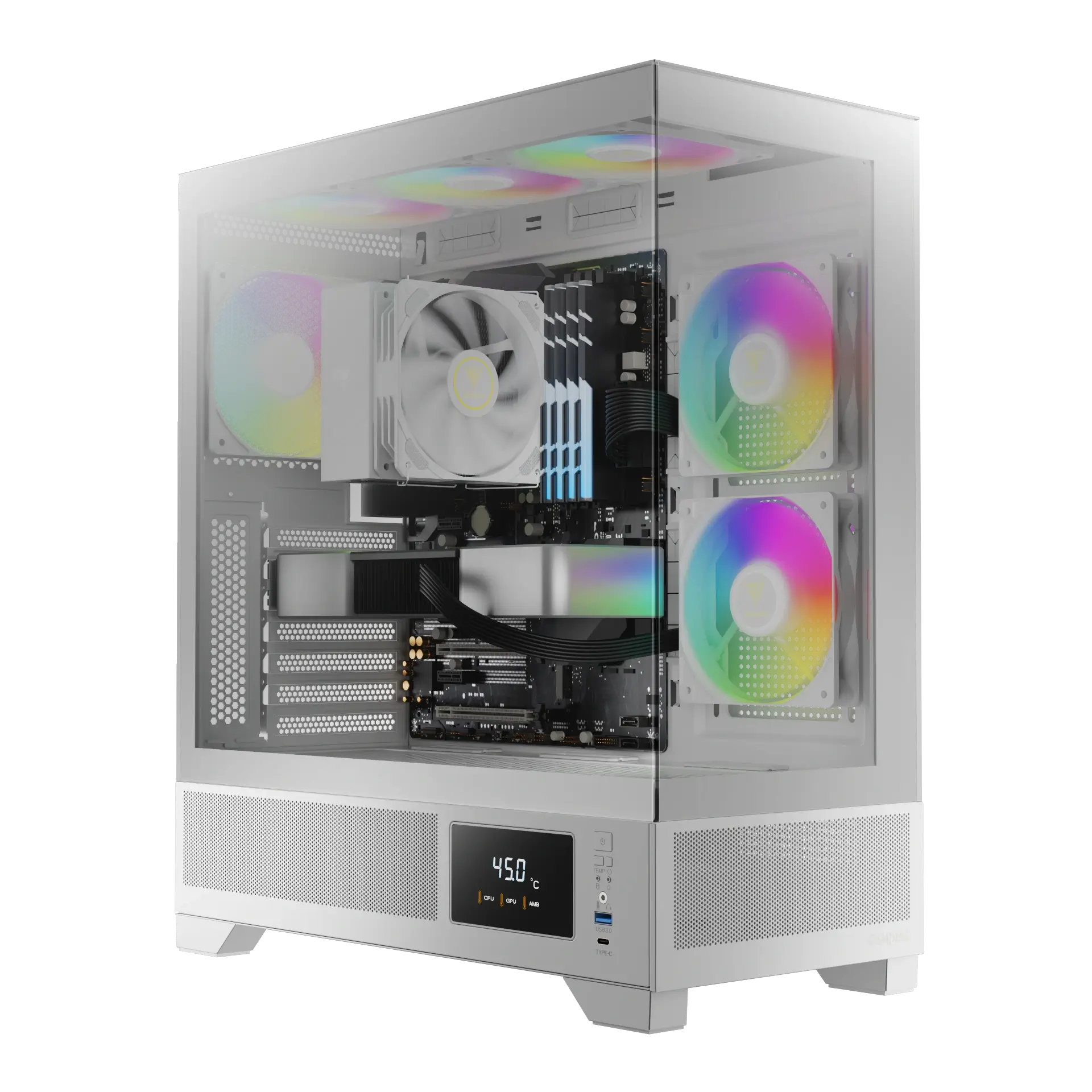 Gamdias Atlas M1 Argb Tower Gaming Case White