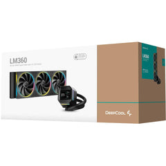 DeepCool LM360 ARGB Liquid Cooler 360mm 2.4" IPS Display Full Customized Supports MP4 Gen 6 Water Pump 3400RPM Anti-Leak For AMD & Intel - Black
