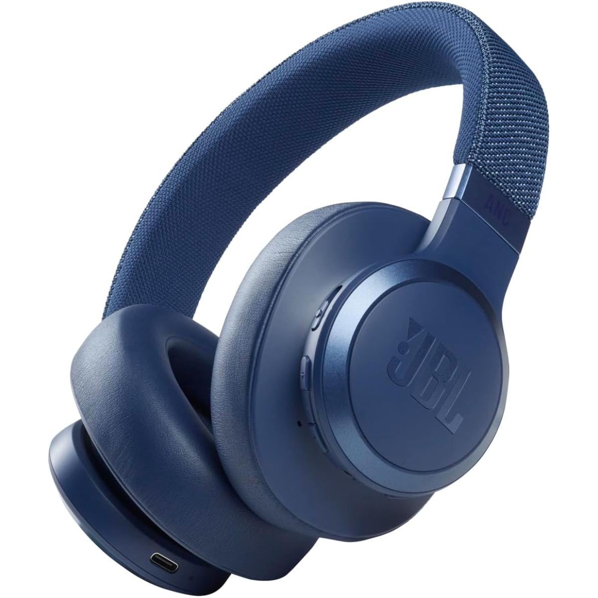 Jbl Live 660nc Adaptive Noise Cancelling Over Ear Bluetooth 5.0 Up To 50h Battery Speed Charge Ambient Aware Voice Assistant Integration Talkthru Blue