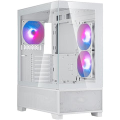 SilverStone Lucid 05 (White) ARGB ATX Mid Tower Tempered Glass Gaming Case w/ Bold 270° Panoramic View w/ USB Type-C & 3x120mm ARGB Fans + Front 2x 80mm | SST-LD05-W-ARGB |