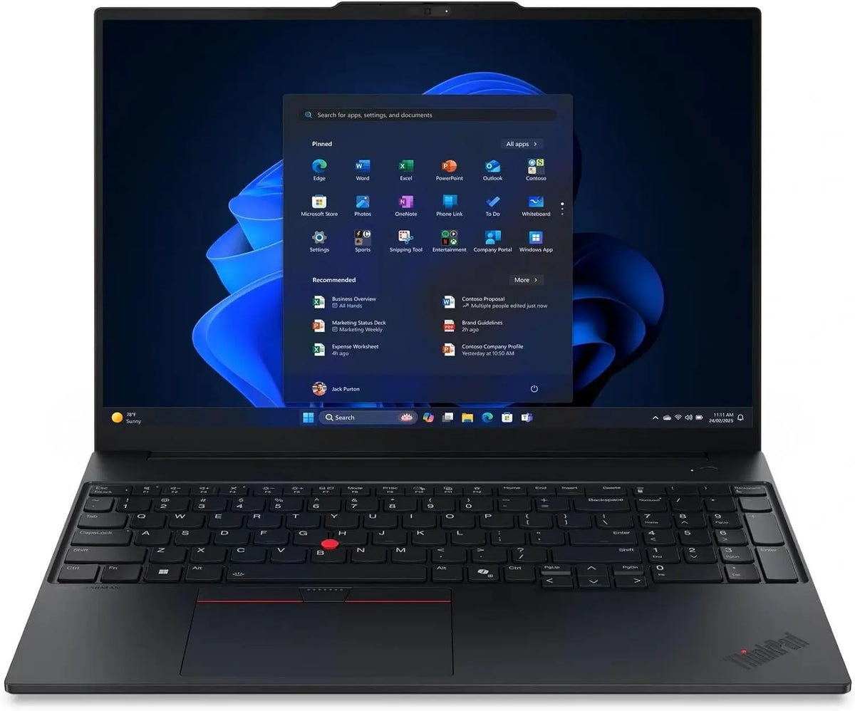 LENOVO ThinkPad E16 Gen 4 Business Laptop - 16-inch WUXGA FHD+ IPS - Intel Core Ultra 7 355 - Intel Graphics