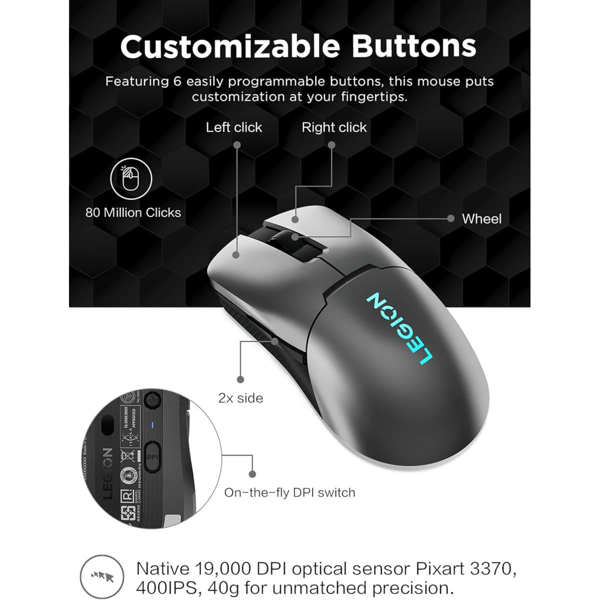 Lenovo Legion M600s RGB Wireless Gaming Mouse