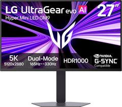 LG 27GM950B-B 27-inch Ultragear evo Mini-LED IPS DUAL MODE (5K 165Hz & QHD 330Hz) Gaming Monitor HDR 1000