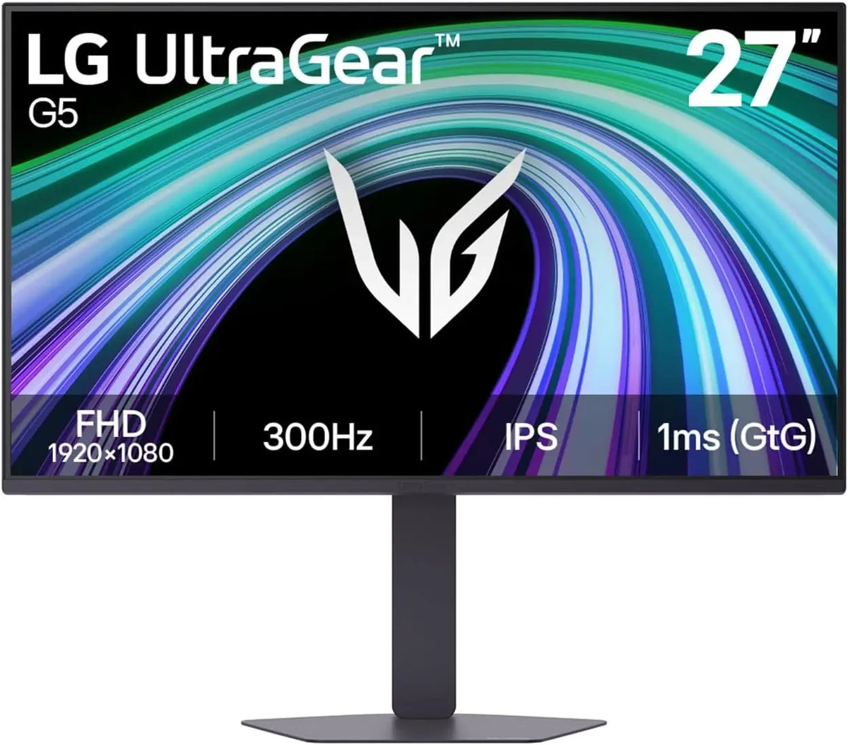 LG UltraGear G5 27G550B-B 27-inch FHD 300Hz IPS Gaming Monitor HDR10 1ms GtG Adjustable Stand