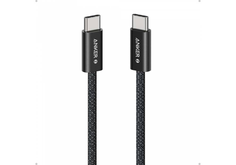 Anker Zolo USB C to USB C Cable, Braided and Dirt-Free Type-C Fast Charging Cable, Slim Connector, for iPhone 17 Series, MacBook (240W) (Black, 3.3FT) - 18 Month Warranty