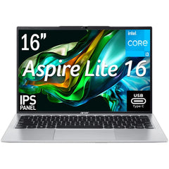 Acer Aspire Lite 16 Al16 52p (2023) New 13th Gen Intel Core I3 5 Cores Slim Design W/ Ddr5 Memory & 16" Ips Full Hd+ Display & Usb C Charging & Big Battery Silver - CompuMe